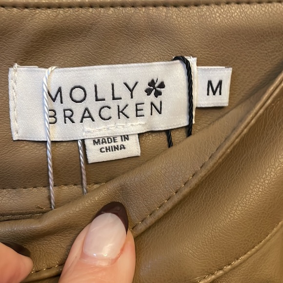 Molly Bracken NWT faux leather midi skirt - Picture 2 of 6